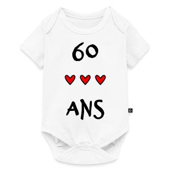 60 ANS. 60e ANNIVERSAIRE. ANNIVERSAIRE 60 ANS - Body à manches courtes Premium Bébé - blanc - Devant