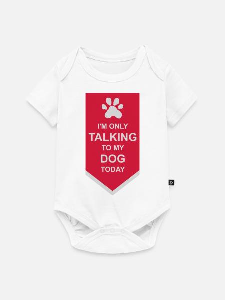 only talking to dog - Baby Premium Kurzarmbody - Weiß
