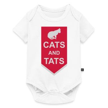 Citation de chats et de tats - Body à manches courtes Premium Bébé - blanc - Devant