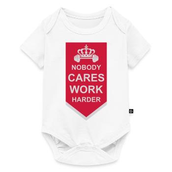 nobody cares work harder - Baby Premium short-sleeve bodysuit - white - Front