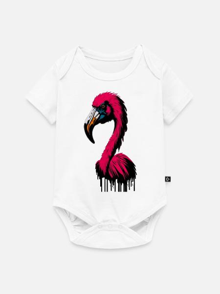 Flamingo Pink Abstrakt - Baby Premium Kurzarmbody - Weiß