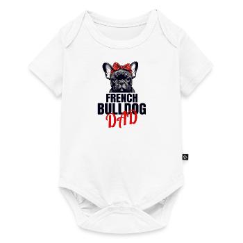 Französische Bulldogge, French Bulldog, Frenchie - Baby Premium Kurzarmbody - Weiß - Vorne