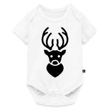 renne de noel - Body à manches courtes Premium Bébé - blanc - Devant