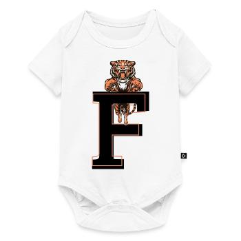 Buchstabe f tiger - Geschenkidee - Baby Premium Kurzarmbody - Weiß - Vorne