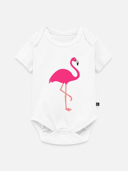Flamingo - tierisches Design - Baby Premium Kurzarmbody - Weiß