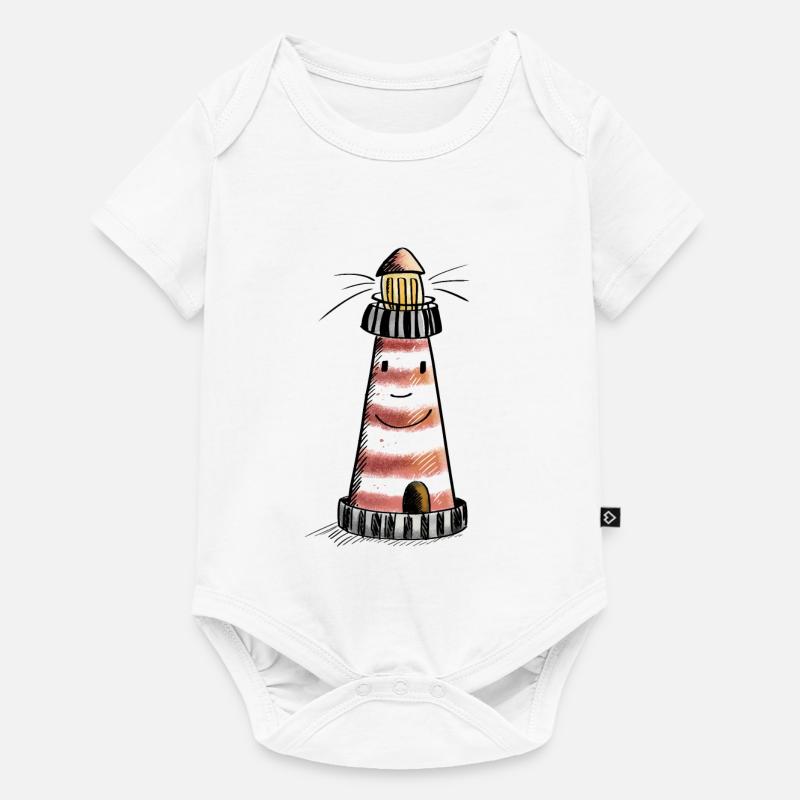 Petit phare - Mer du Nord - Vacances - Comic - Body à manches courtes Premium Bébé - blanc