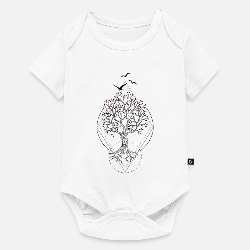 Coucher de soleil feuillu - Body à manches courtes Premium Bébé - blanc