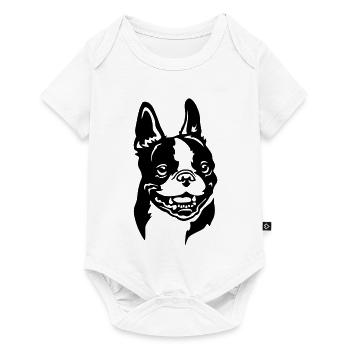 Boston Terrier Head - Baby Premium short-sleeve bodysuit - white - Front