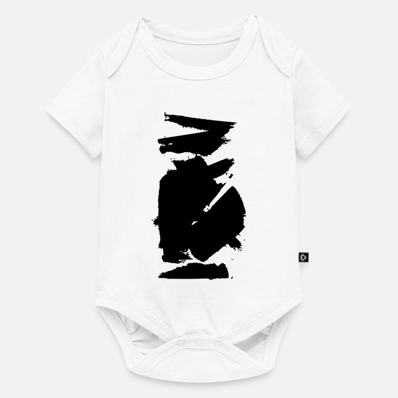 Farbwischer Klecks - Baby Premium Kurzarmbody - Weiß
