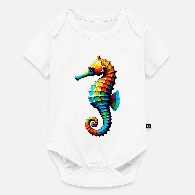 Hippocampe - Body à manches courtes Premium Bébé - blanc