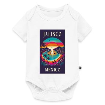 Motif de palmier Jalisco Mexico - Body à manches courtes Premium Bébé - blanc - Devant