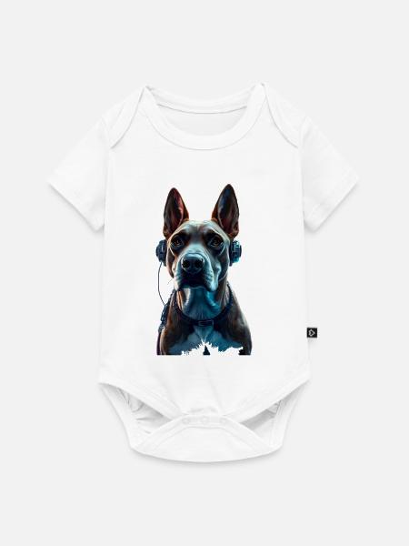 Doggo DJ - Baby Premium Kurzarmbody - Weiß