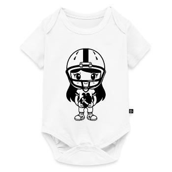 Petit joueur de football - Body à manches courtes Premium Bébé - blanc - Devant