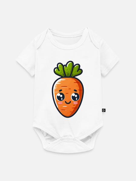 Süße Karotte - Baby Premium Kurzarmbody - Weiß