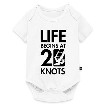 Planche à Voile, la vie commence à partir de 20knt - Body à manches courtes Premium Bébé - blanc - Devant