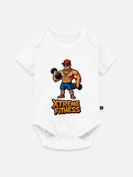 Xtreme Fitness Bodybuilder Design - Baby Premium Kurzarmbody - Weiß