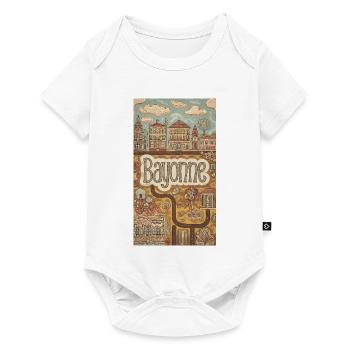Bayonne Paysage urbain fantaisiste France - Body à manches courtes Premium Bébé - blanc - Devant