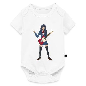 Anime Guitar Girl Waifu Cute Kawaii Musician - Baby Premium short-sleeve bodysuit - white - Front