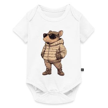 Gürteltier Cool Winter - Baby Premium Kurzarmbody - Weiß - Vorne