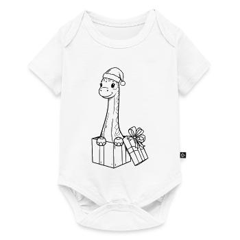 Christmas Giraffe with Gifts Illustration - Baby Premium short-sleeve bodysuit - white - Front