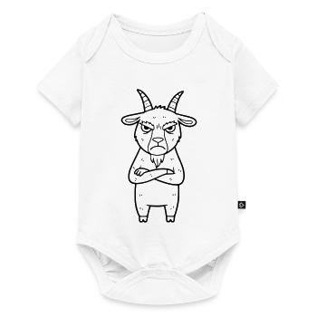 Wütende Ziege Cartoon Illustration - Baby Premium Kurzarmbody - Weiß - Vorne