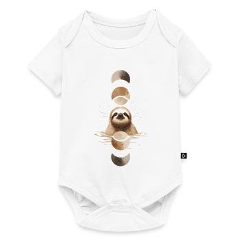 Sloth with Moon Phases Boho Design - Baby Premium short-sleeve bodysuit - white - Front