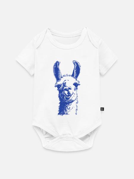 Blaues Hundesilhouette Motiv - Baby Premium Kurzarmbody - Weiß