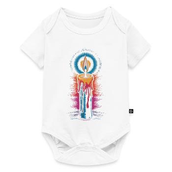 Faith Light Candle Retro Spirit Design - Body à manches courtes Premium Bébé - blanc - Devant