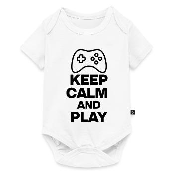 RESTEZ CALMES ET JOUEZ ! NERDLIFE GAMING EN LIGNE - Body à manches courtes Premium Bébé - blanc - Devant