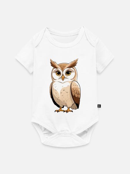Lustige Baum Eule Cartoon - Baby Premium Kurzarmbody - Weiß