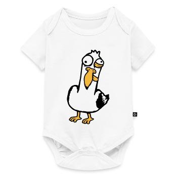 Crazy Seagull Squinting Grimace Insane Bird - Baby Premium short-sleeve bodysuit - white - Front