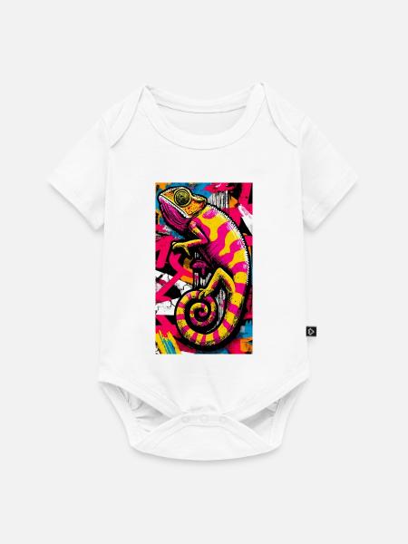 Chamäleon - Baby Premium Kurzarmbody - Weiß