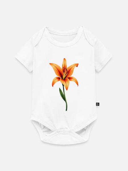 Lilie - Baby Premium Kurzarmbody - Weiß