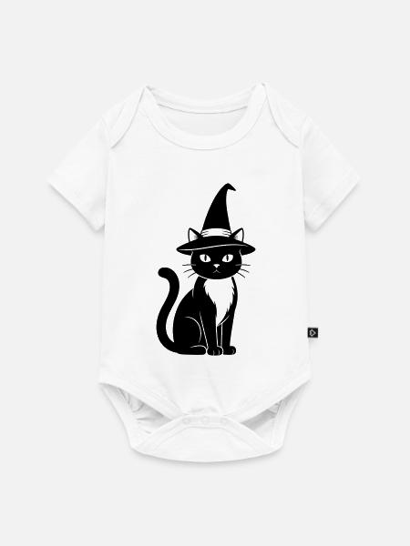 Hexenkatze - Baby Premium Kurzarmbody - Weiß