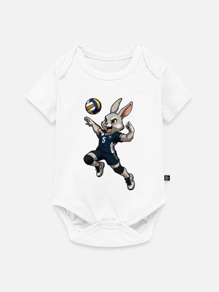 Handball Hase - Baby Premium Kurzarmbody - Weiß