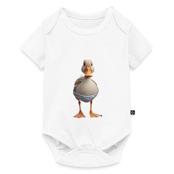 Striped Swim Duck - Baby Premium short-sleeve bodysuit - white - Front