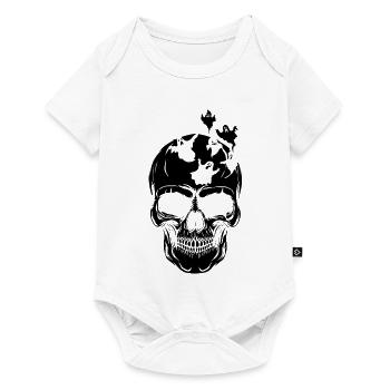Crâne d’Halloween fantôme - Body à manches courtes Premium Bébé - blanc - Devant
