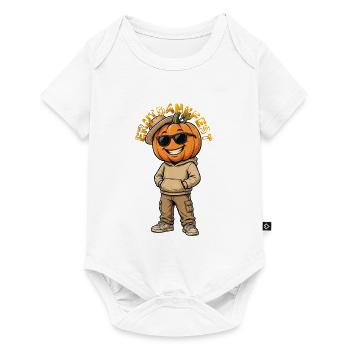 Thanksgiving : une citrouille cool et décontractée dans le style de la rue - Body à manches courtes Premium Bébé - blanc - Devant