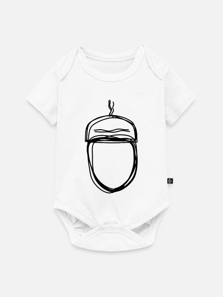 Eichel handgezeichnet - Baby Premium Kurzarmbody - Weiß