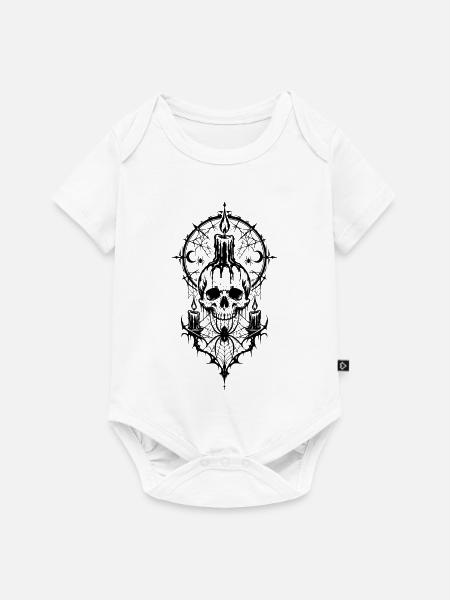 Gothic Totenkopf - Baby Premium Kurzarmbody - Weiß