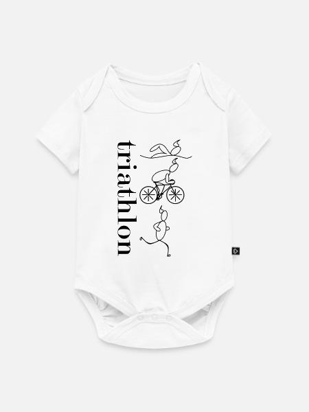 Triathlon - vertikal - Baby Premium Kurzarmbody - Weiß