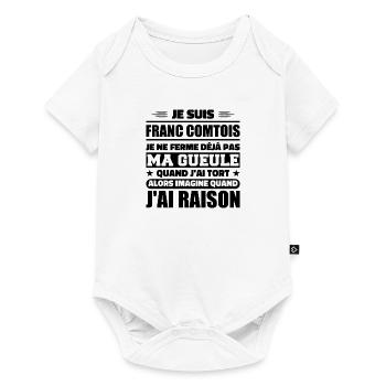 Franc comtois je ferme pas ma gueule franche comté - Body à manches courtes Premium Bébé - blanc - Devant