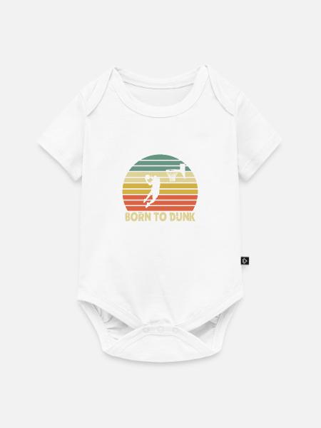 Born to dunk - Baby Premium Kurzarmbody - Weiß