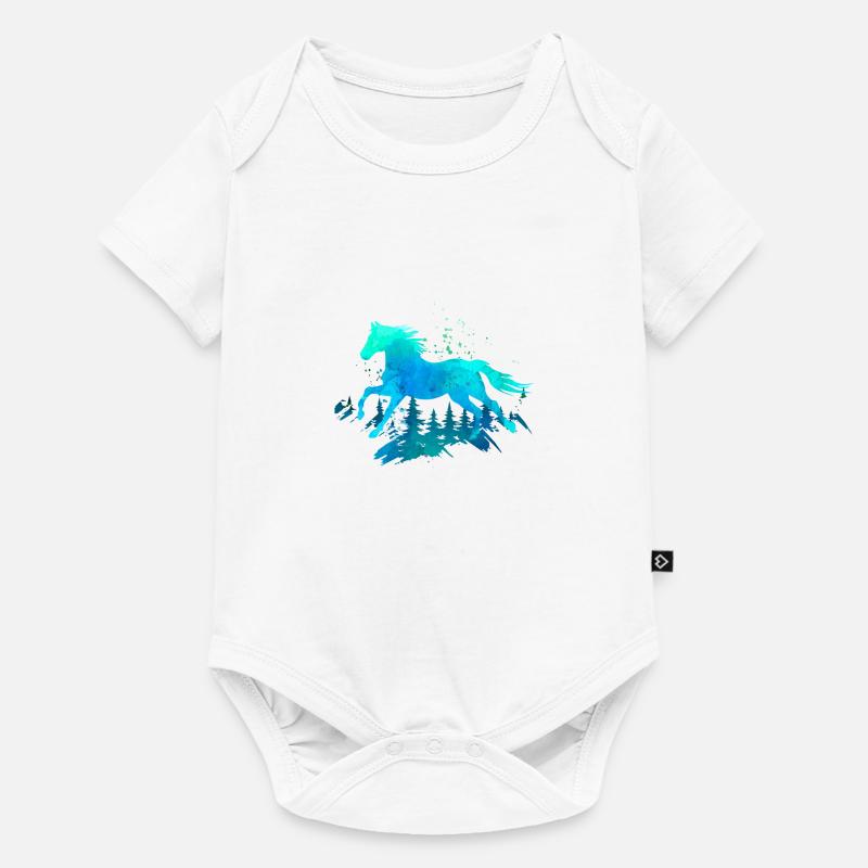 cheval - Body à manches courtes Premium Bébé - blanc