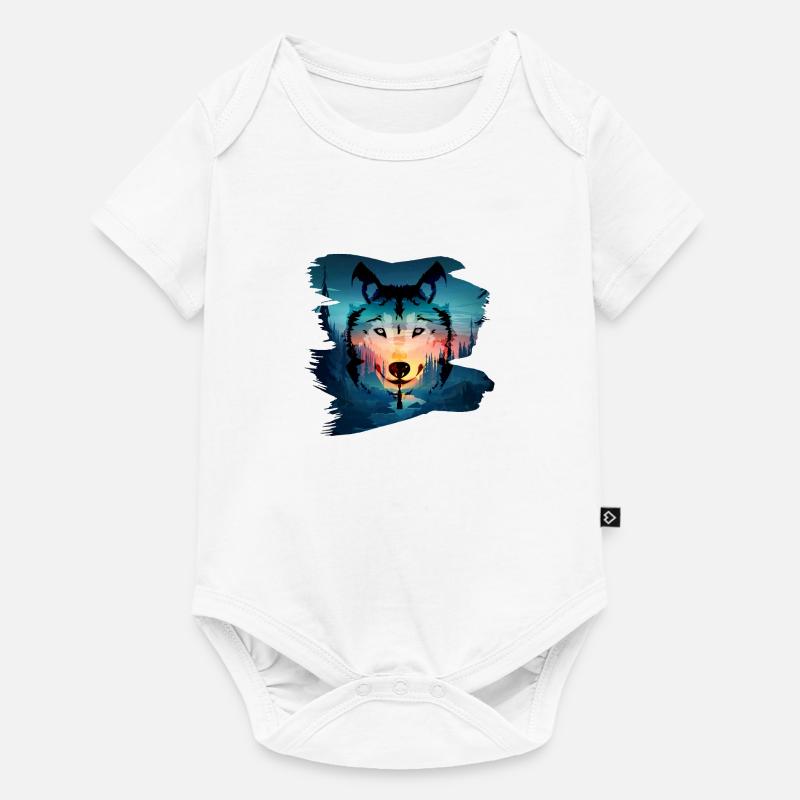 wolf - Baby Premium short-sleeve bodysuit - white