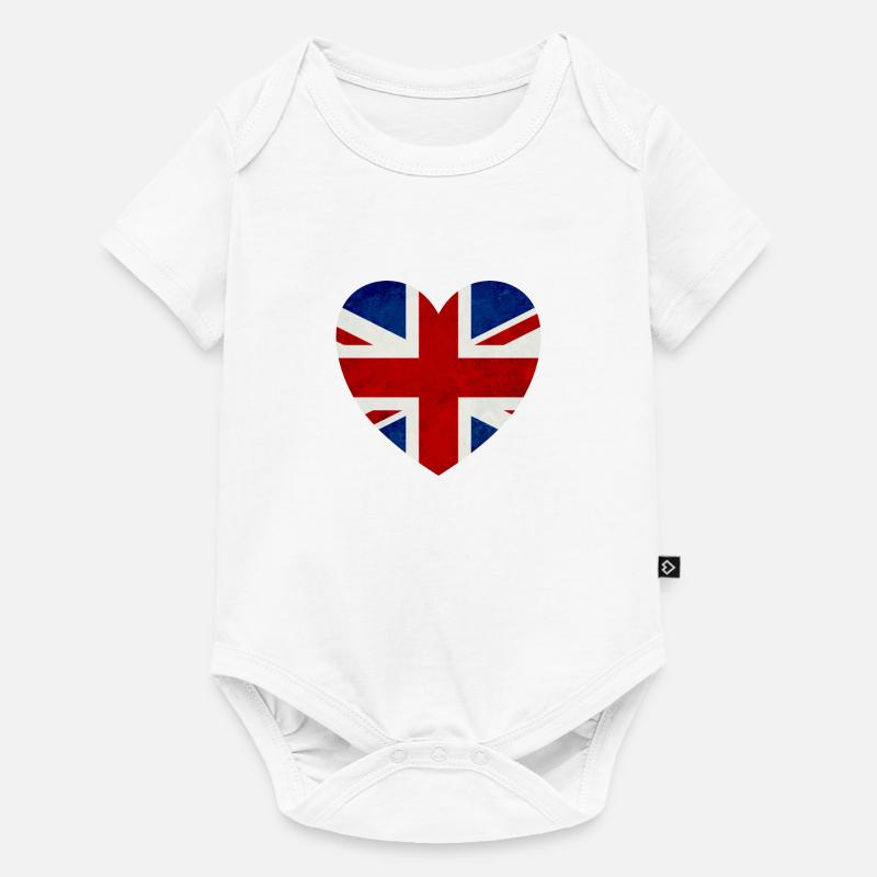 Heart UK Britain - Body à manches courtes Premium Bébé - blanc
