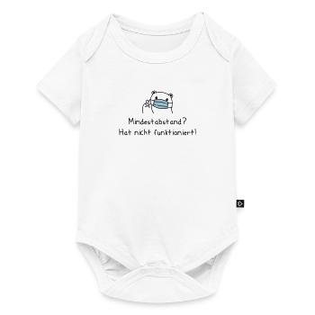 Covid Baby: Mindestabstand? Hat nicht funktioniert - Baby Premium Kurzarmbody - Weiß - Vorne