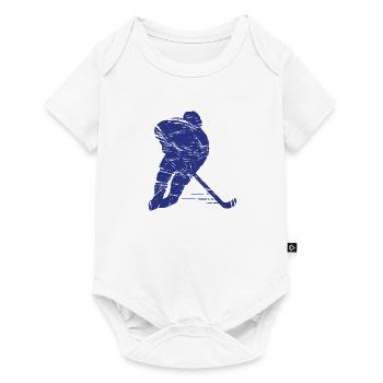 Joueur de hockey sur glace de hockey sur glace - Body à manches courtes Premium Bébé - blanc - Devant