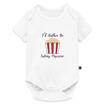 Mais essen Lustiges Zitat Popcorn essen - Baby Premium Kurzarmbody - Weiß - Vorne