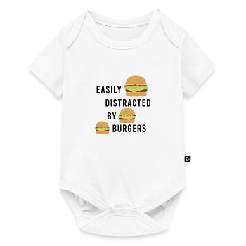 Fast Food Chef Lustiges Zitat Burger essen - Baby Premium Kurzarmbody - Weiß - Vorne